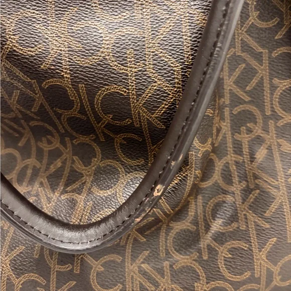Calvin Klein Dark Brown Monogram Shoulder Bag - Picture 8 of 8